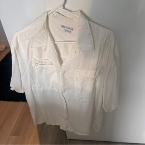 Zara Cream Relaxed Fit Shirt